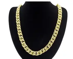 factory American and European street dance bracelet necklace domineering male alloy jewelry all set diamond chain Cuba chain
