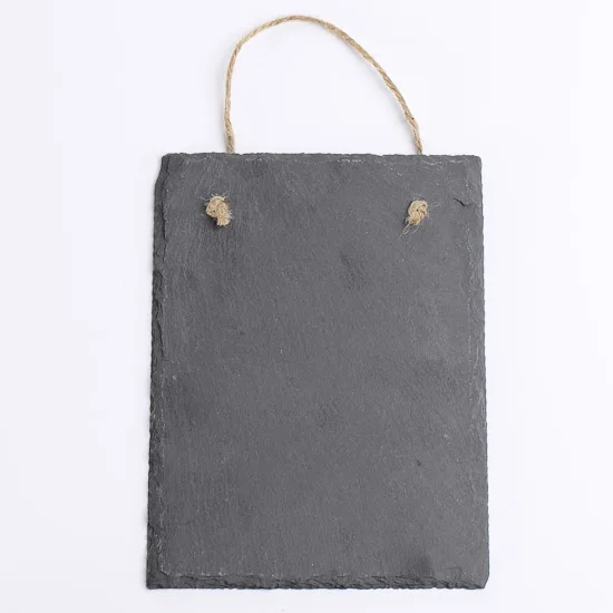Wholesale Hanging 20*15 cm Rectangle Natural Edge Decorative Natural Slate Blackboard