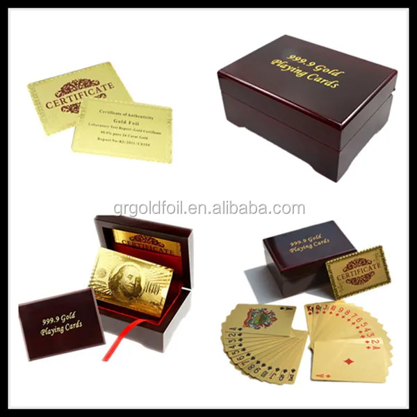 Direct factory 100 US dollar Benjamin Franklin playing cards gold playing cards