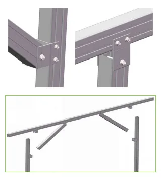 Parking lot energy-saving aluminium solar roof carport racking structure waterproof photovoltaic canopy supports