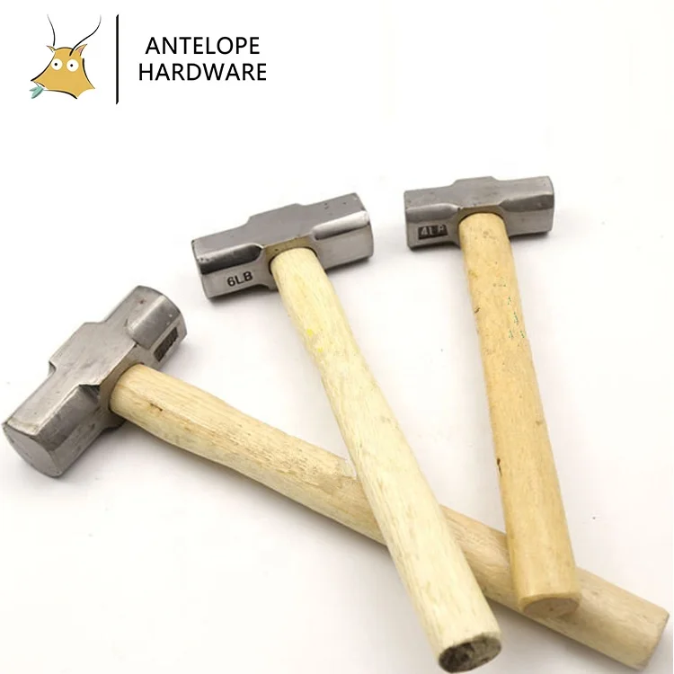 Серебряный Кованый Стальной деревянный шарик, ручка молотка, кувалда