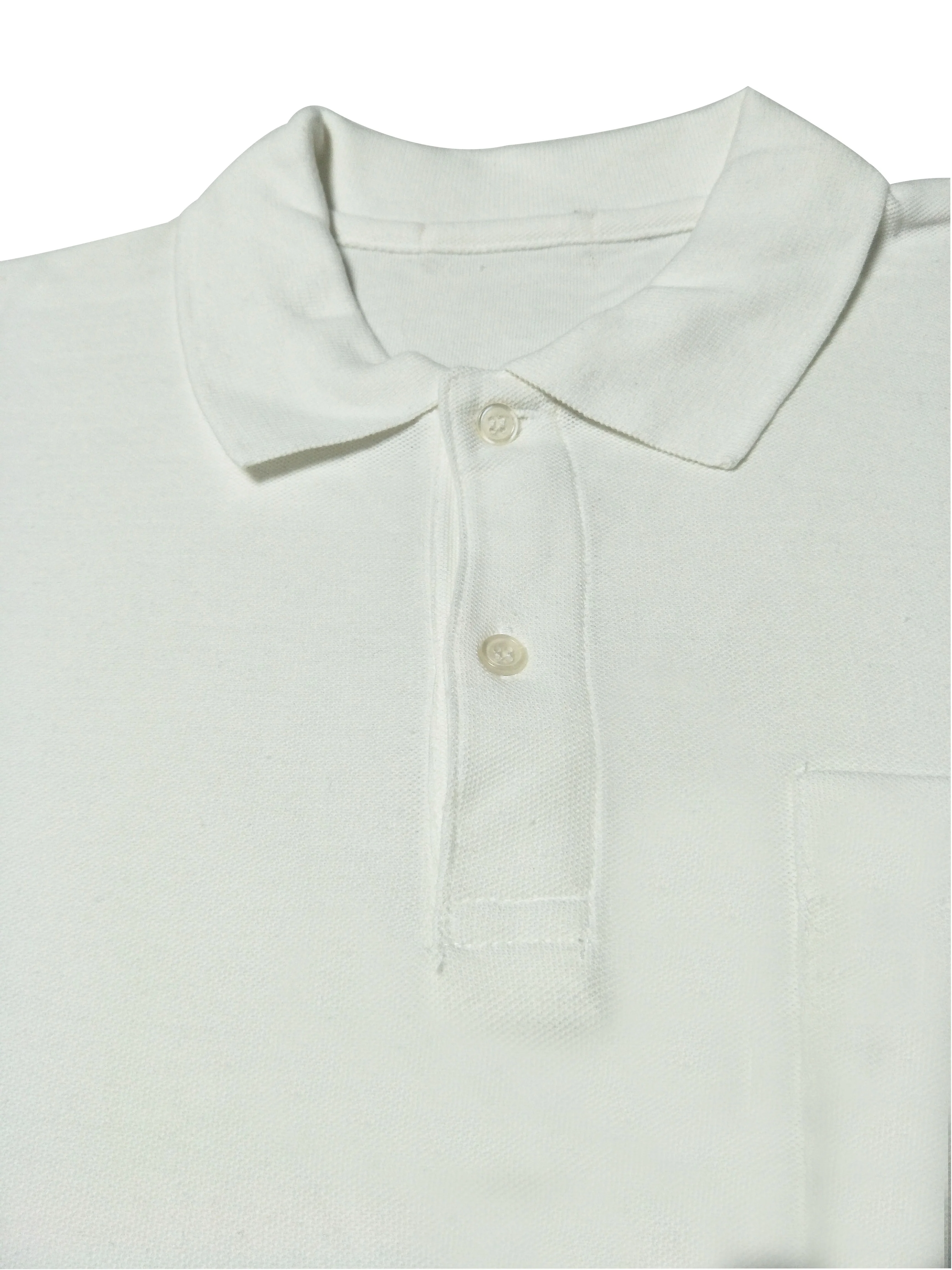 
factory wholesale white polo t-shirt with small pocket 