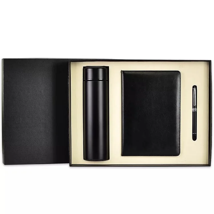 Luxury corporate gift set promotional notebook vacuum cup souvenir gift cup set