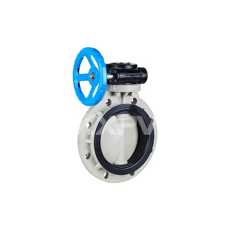 Custom dn65 dn800 Plastic PPH Seal Wafer Worm Gear Type Butterfly Valve For Cement Silo