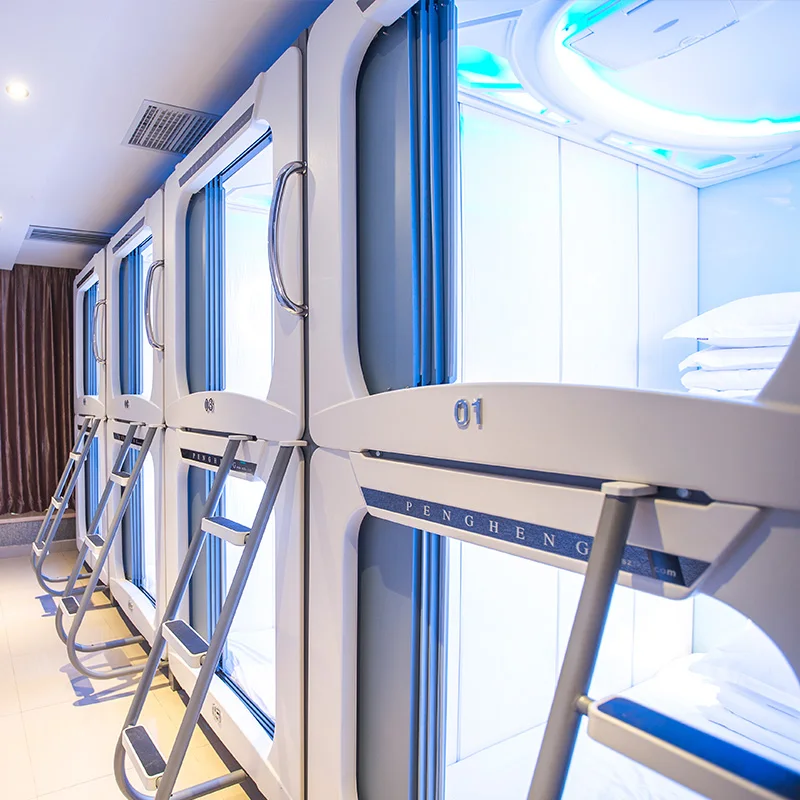 home use modern fashionable kids bunk bed with somatosensory games TV, Capsule Bed hostel beds metal bunk