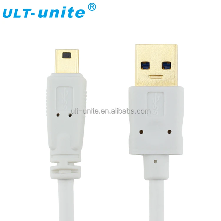 USB3.0 Мужчина К MiniB-10P Мужской Кабель, Белый, Подключите оболочка позолоченные, OD = 4.2 мм, L = 1.0 м