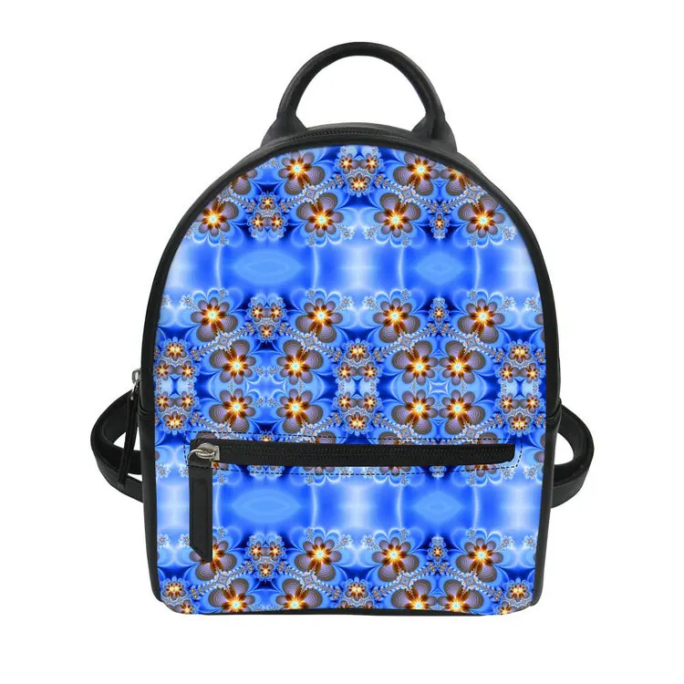 LYMECH print leather backpack female lady korean style fashion pattern pack pu bag for women girl