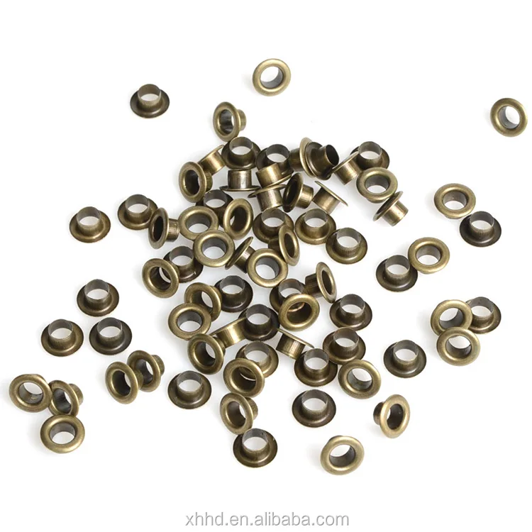 Wholesale cheap bulk metal brass eyelets with washer for garments shoes DIY silver gold antique brass