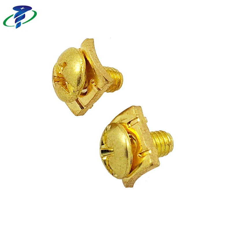M4*8 Brass Philip Pan Head Terminating Screw With Square Washer