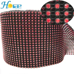 Ножничная резка, гибкая растягивающаяся сетка из настоящего хрусталя, 24 ряда, Алмазная сетка, рулон для свадебного торта