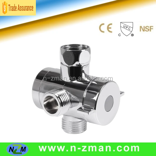 Chrome ABS Diverter,Plastic Shower Adapter,3-way Shower Diverter
