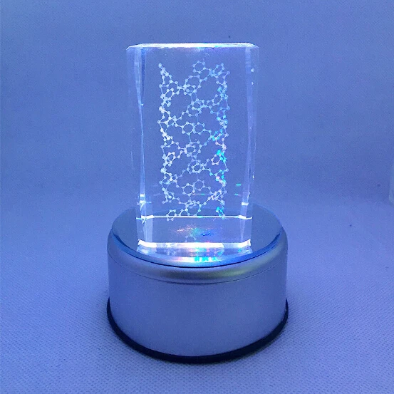 MP4 wifi control inside Memory Cards 3D crystal  led rotating base  with music