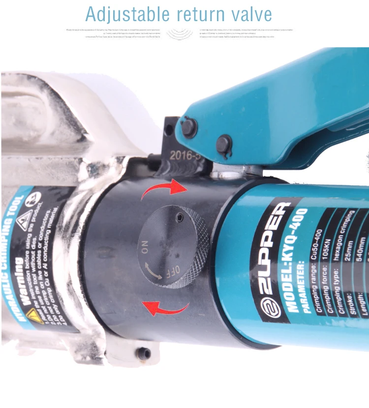 ZUPPER KYQ-400 ручной гидравлический насос обжимной инструмент для соединители проводов предохранительный клапан внутри