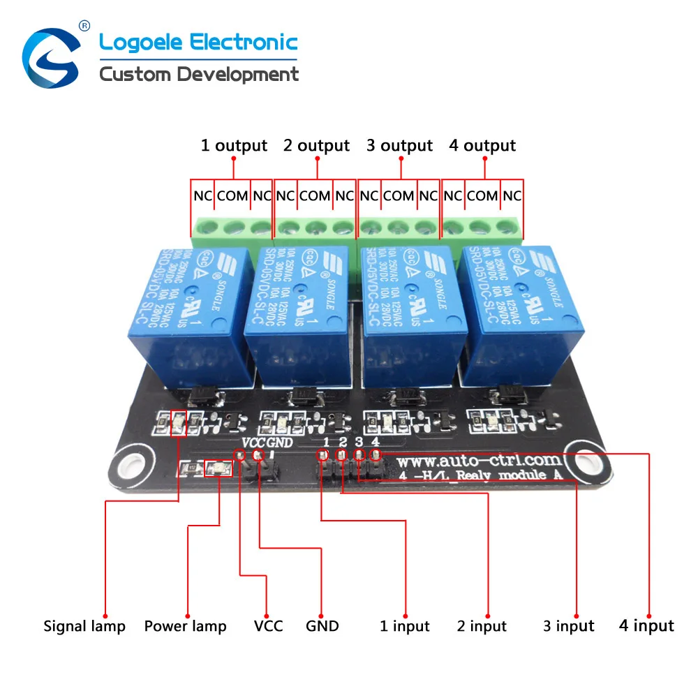 5v 12v dc High and low level switch module 4 channel 24vdc relay board