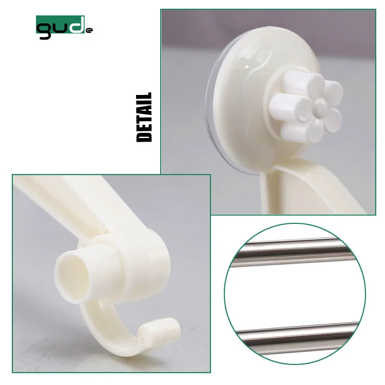 Manufacturer of bath plastic Suction-cup double pole towel rack/towel shelf