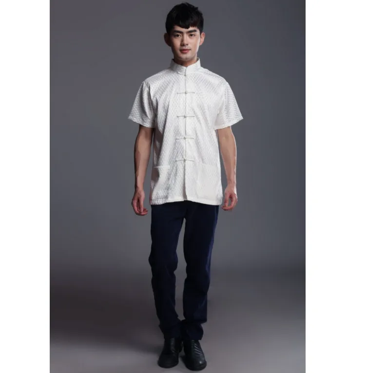 Новое поступление, Мужская традиционная китайская одежда с коротким рукавом, костюм для продажи