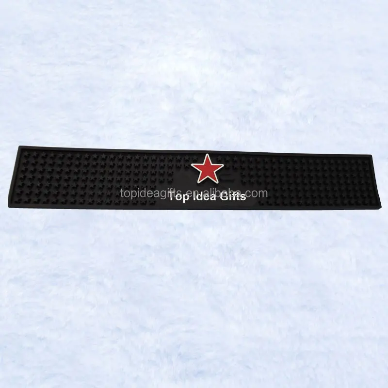 3D Rectangle soft pvc bar mats with 3D colorful embossed logo for beer bar Factory