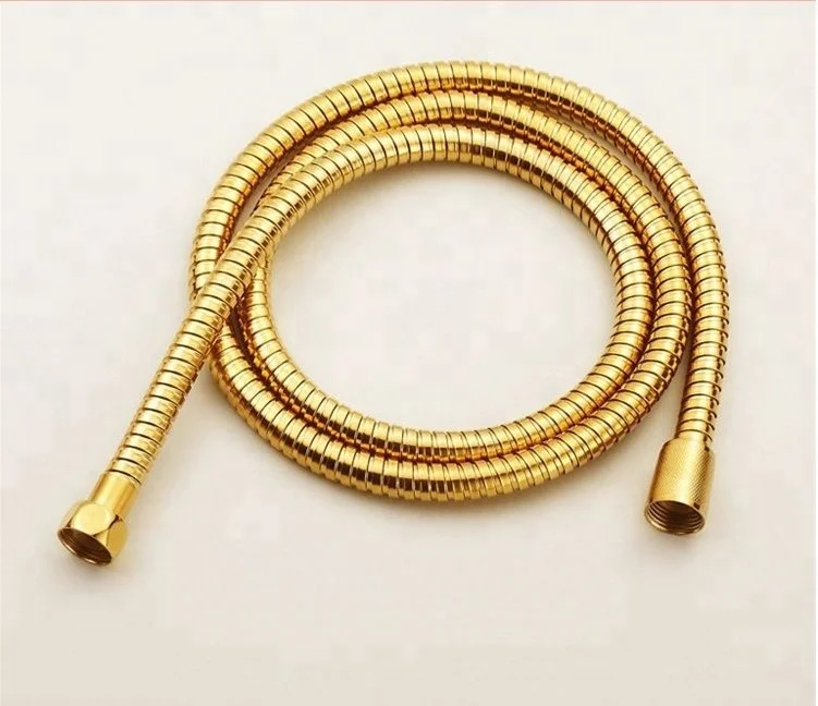 1.5m Flexible Brass Material Chrome Shower Head Double Tube Gold Flexible Hose