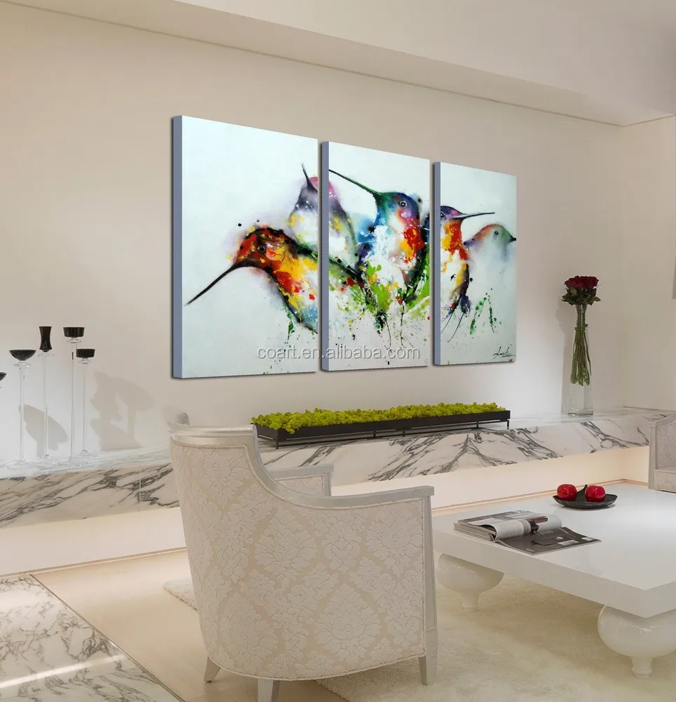 Modern Abstract Bird Fabric Painting Designs