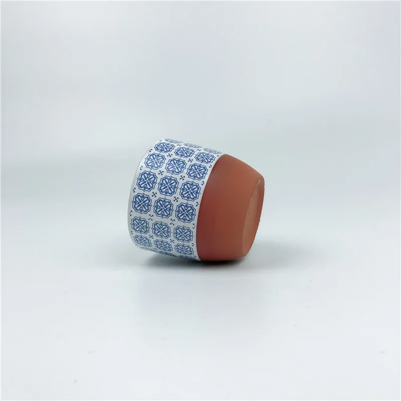 2019 New Design Stoneware Terracotta Round Cup with Decal Small Cup for Sake, White Spirit, and so on