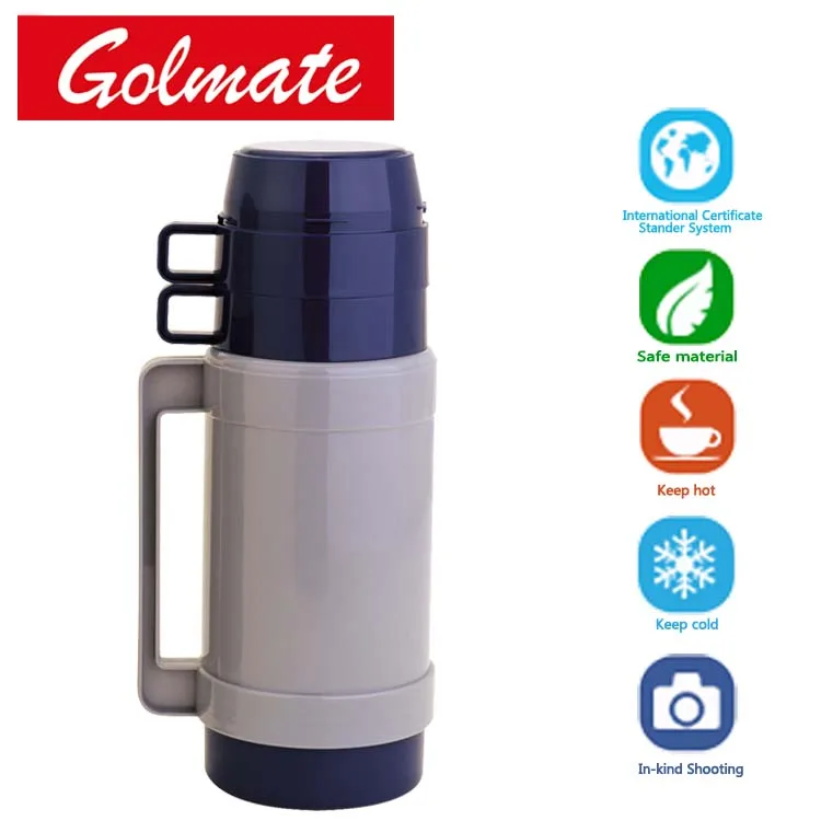 Glass liner Double cups isolation insulated thermal vacuum plastic thermos flask