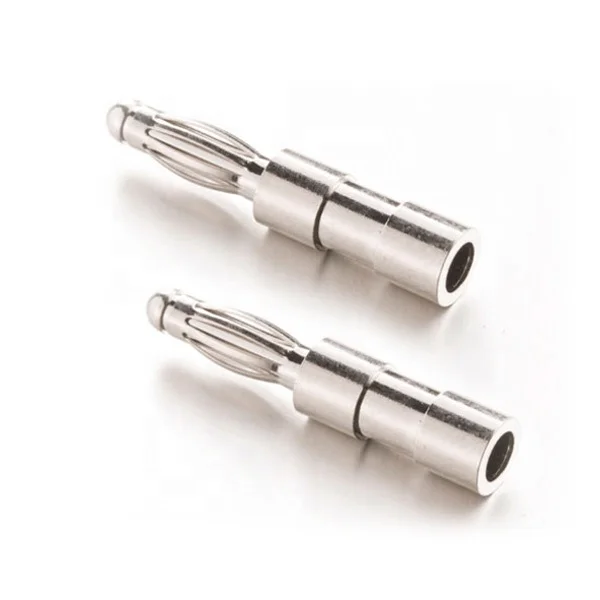 Custom high precision brass pins male gold plated high voltage banana plug 2.5mm manufacturer