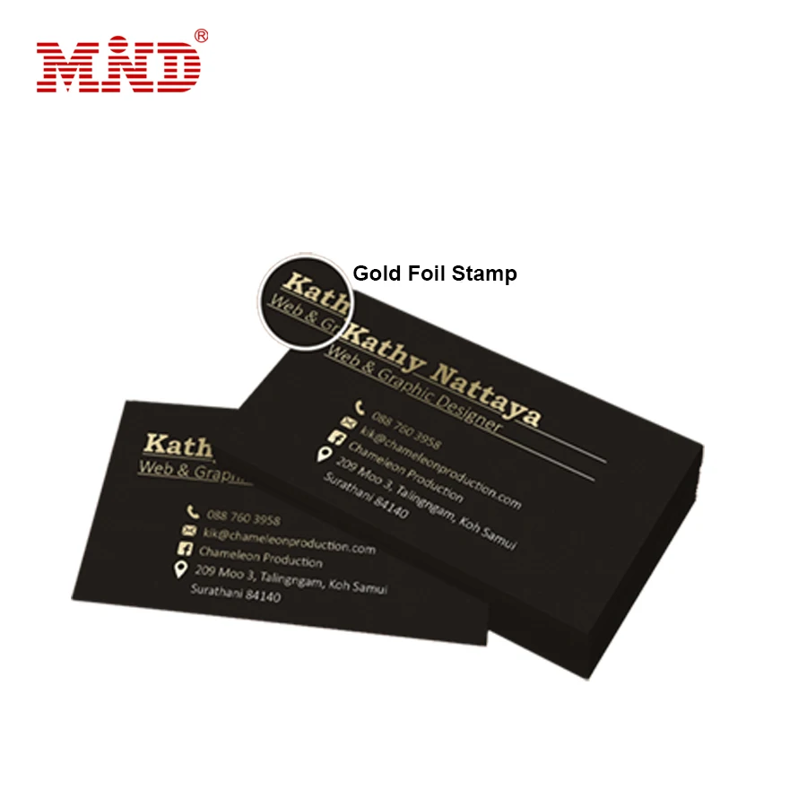 Customized gold embossed hot foil stamping business cards