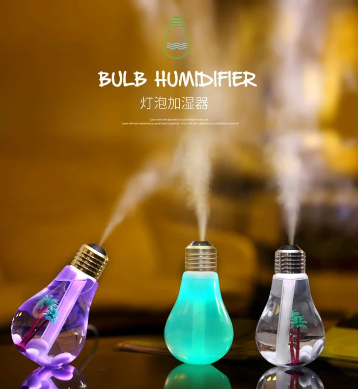 400ml LED Lamp Air Ultrasonic Humidifier for Home  Air Freshener Mist Maker with Seven LED Night Light Home Office House