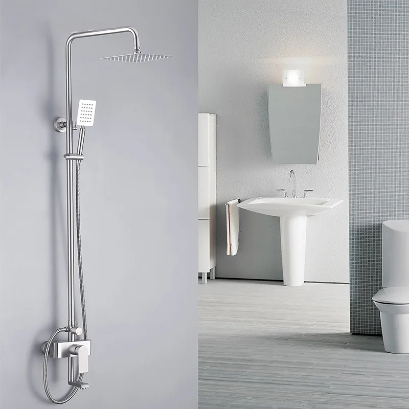 Hotel Wall Mounted Rain Shower Faucet Bath & Shower Faucets High Quality SS 304 Stainless Steel Ceramic Modern Contemporary