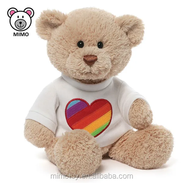 China Toy Factory Stuffed Plush Teddy Bear T shirts Wholesale Custom LOGO Cute Soft Plush Toy Brown Teddy Bear