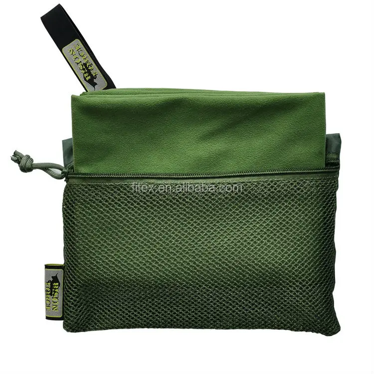 
soft microfiber suede army using beach towel, military using towel, quick dry 