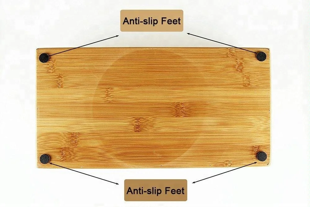 
Bamboo Stand Raised Pet Feeder for Cat Dog Elevated Dog Cat Bowl 