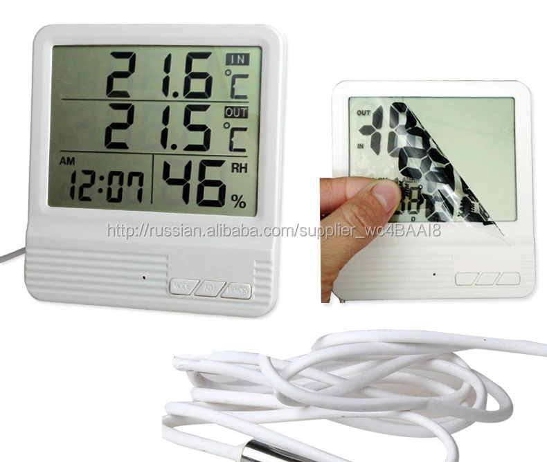 Digital Thermo-Hygrometer Input/Output Temperature Humidity Monitor with Sensor S-WS821B