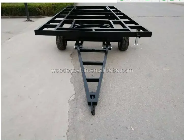 wooden mobile trailer house with wheel