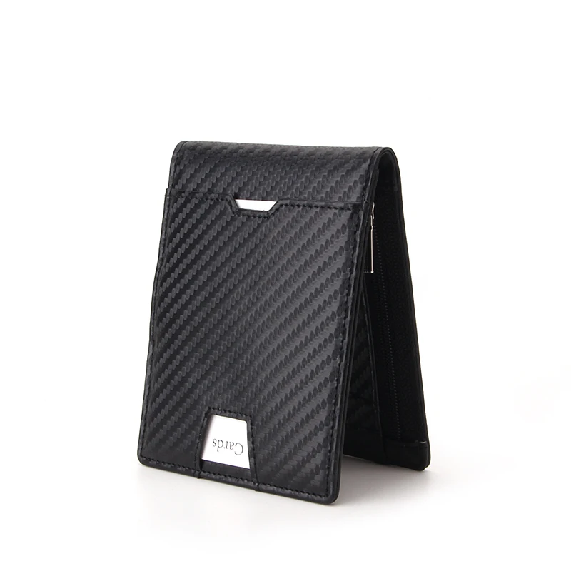 RFID Blocking Pu Leather Money Clip Promotional Wallet Carbon Fiber Pu Leather