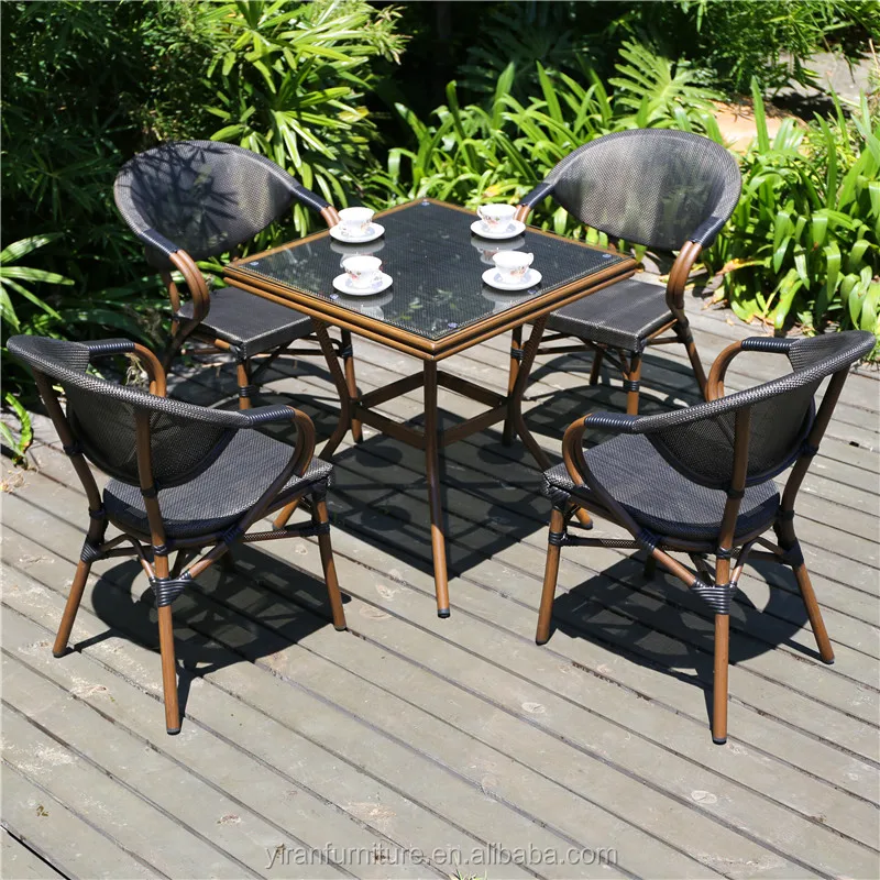 leisure ways outdoor aluminum chair and table restaurant coffee salon chair set