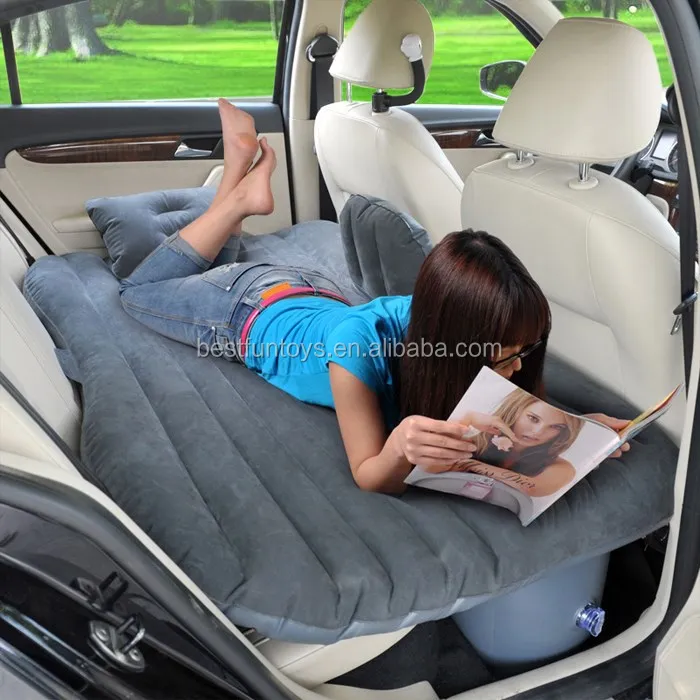 Inflatable Baby Portable Folding Car  airbed fabric blow up SUV backseat air mattress bed for camping traveling tent