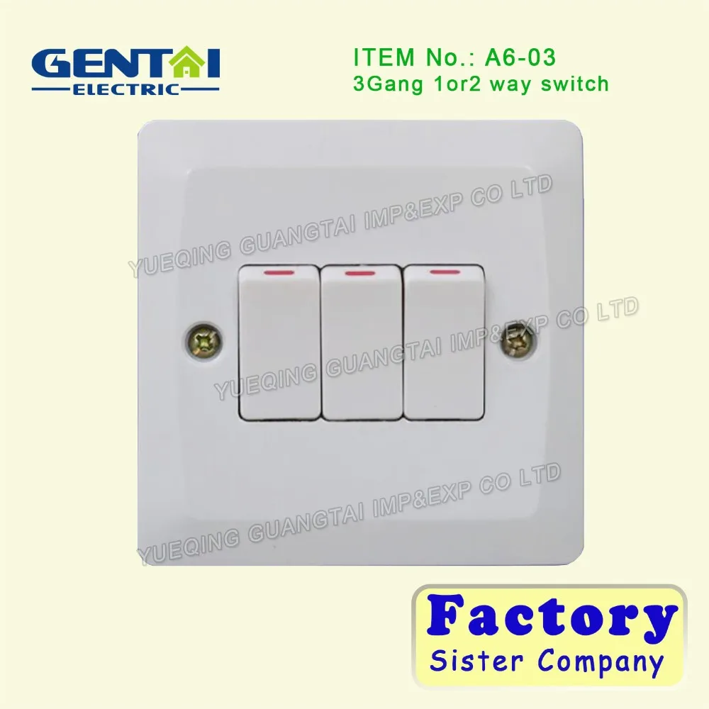 High Quality 3gang 2way 10A Bakelite electrical wall switch