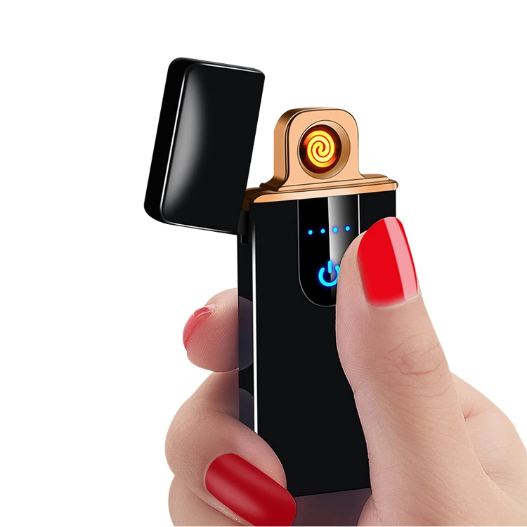 Factory free OEM brand electronic lighter  fingerprint sense lighter cigarette lighter electric Free Laser Custom with CE ROSH