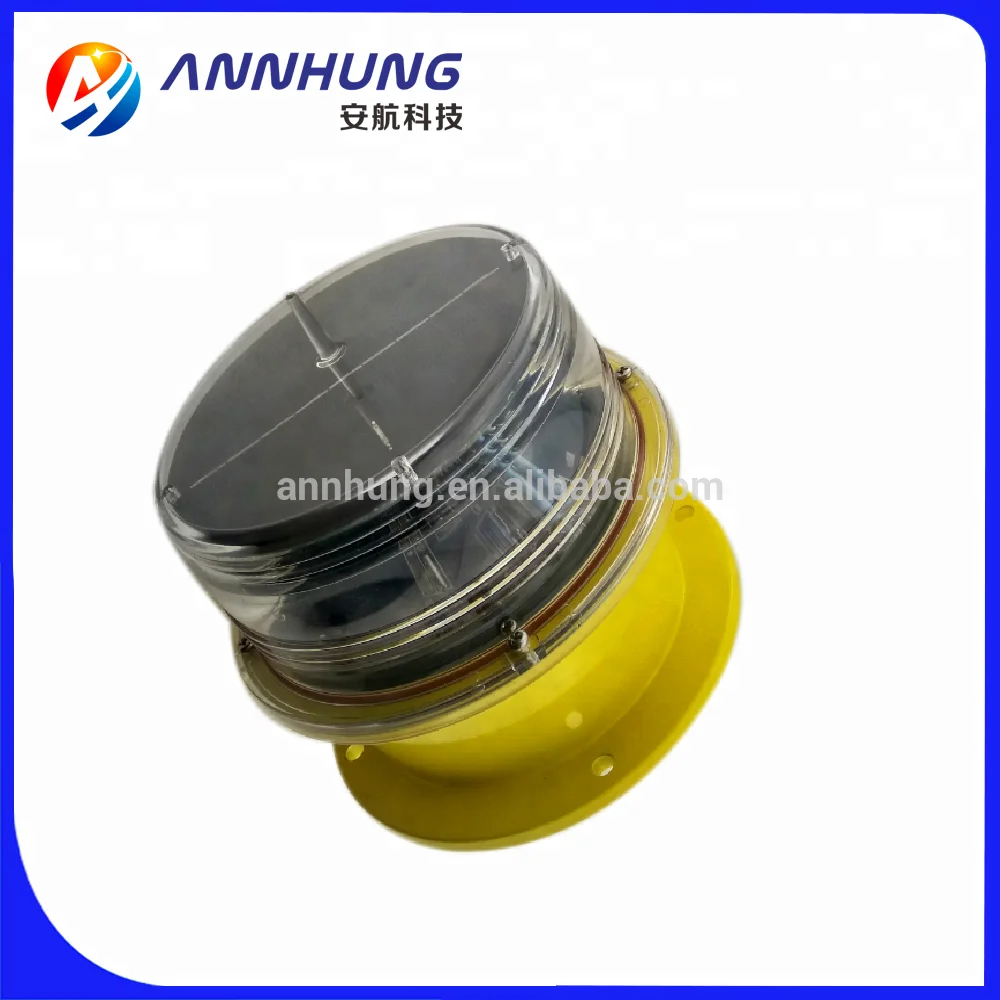 Solar Aviation Obstrunction Light, ICAO LED Low Intensity FAA L810 Aircraft Obstacle Lights Solar Panel Ensure LED Nigh Work