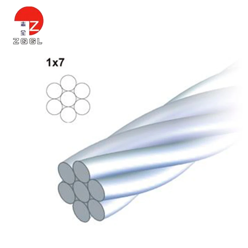 1x7 Struature Galvanized Steel Wire Rope For Car Parking System
