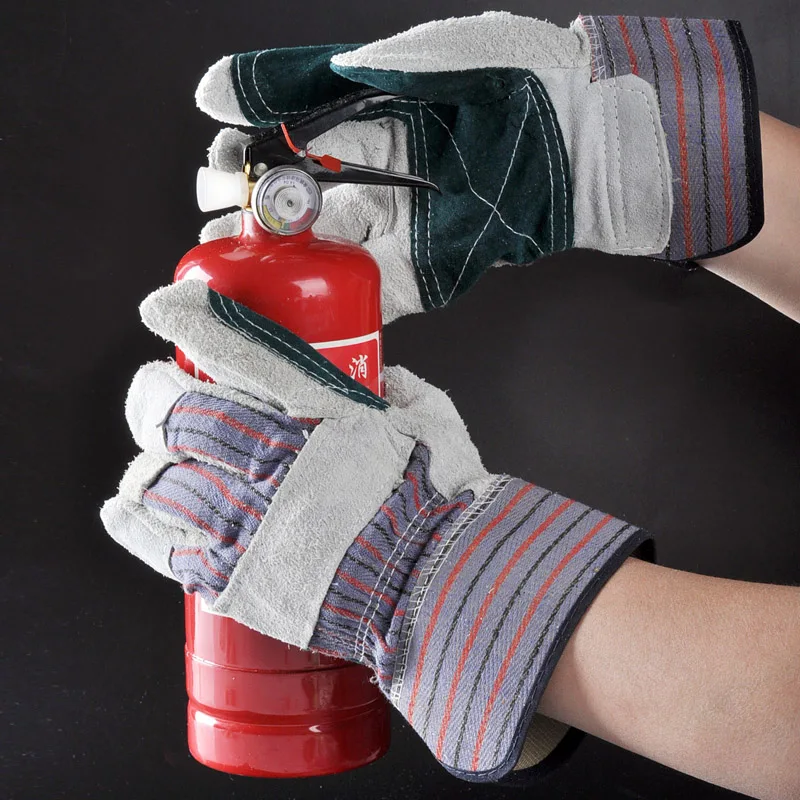 Hot Selling Durable Leather Hand Gloves With Cotton Back For Heavy Duty