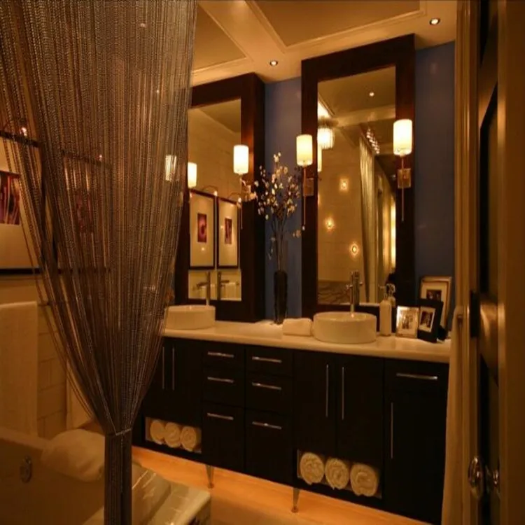 
Decorative metal bead Ball chain shower curtain with gun black color 