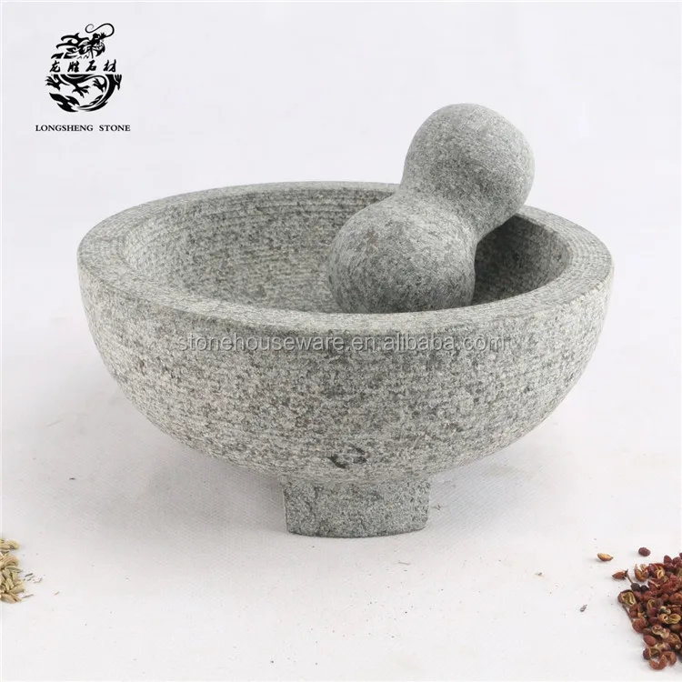 Spice & Pepper grinder 8-inch / 20 cm Natural Granite mortar and pestle sets with three legs