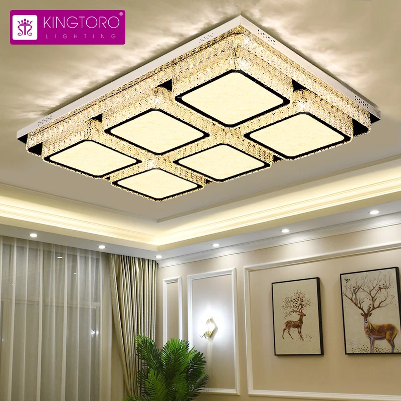 Custom made wholesale ceiling crystal frame and acrylic cover led circle light for living room lighting