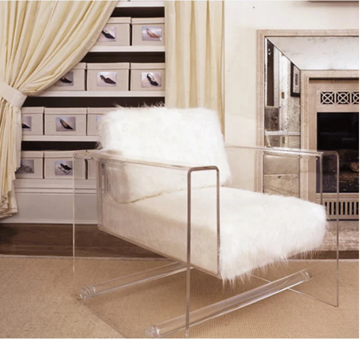 New clear products acrylic chair / sofa with white cushion