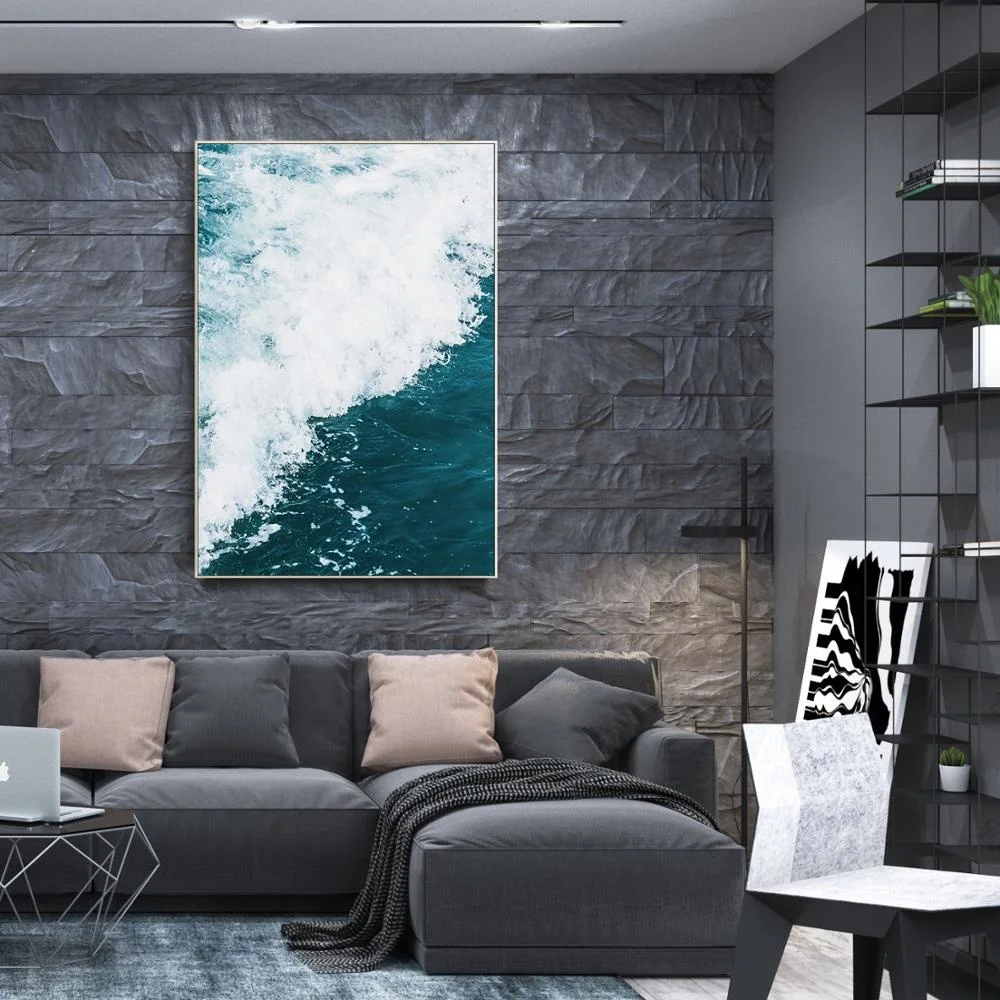 Самая популярная Абстрактная Картина на холсте морская волна Художественная печать для современного настенного декора