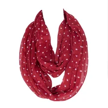 Nova primavera Linda Fêmea Dot & Stripe Anel Scarf Mulheres Moda Voile Bom Caráter Cachecol Laço Estilo Étnico Tamanho