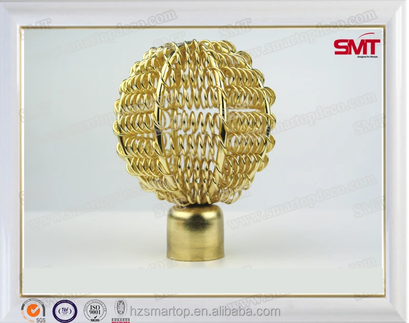 2015 новый дизайн современный живой мяч занавес финишные крышки, золотой карниз штанги finial