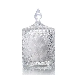 Glass Apothecary Jar Bathroom Vanity Storage Organizer Canisters Cotton ball Jar for swab bath salt